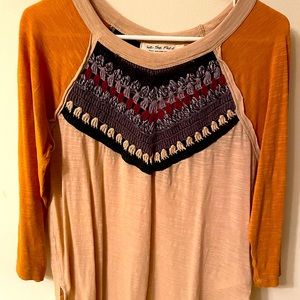 Brand New Free People Crochet 3/4 Sleeve Top